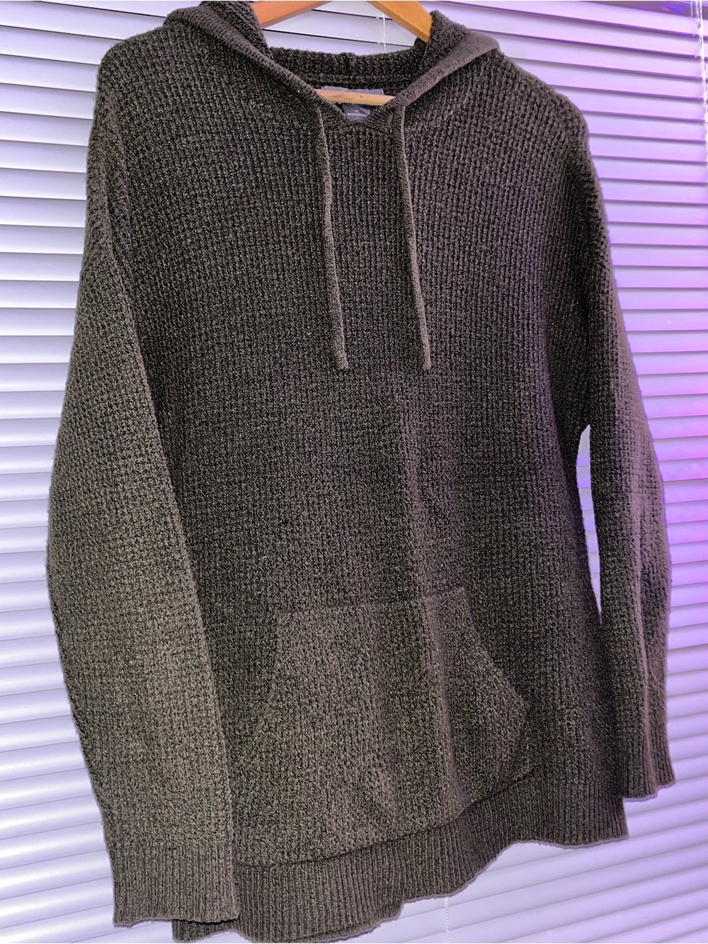 Woman’s Olive Green Knit Hoodie Sweater
